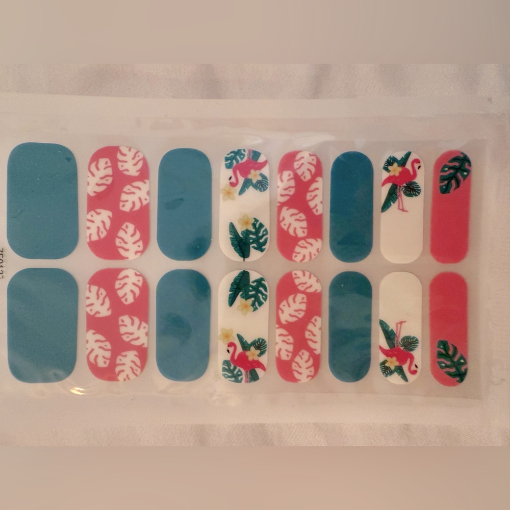 NEW Tropical Pink and Teal Nail Wraps